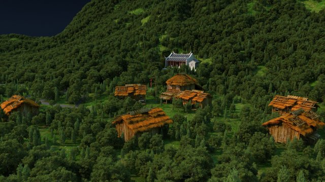 Village 3D Model .c4d .max .obj .3ds .fbx .stl .blend 