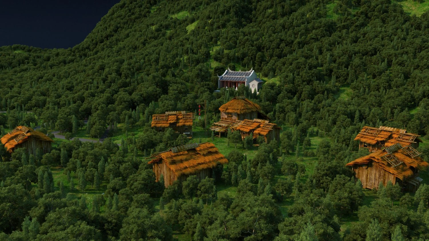 Village 3D Model .c4d .max .obj .3ds .fbx .stl .blend 