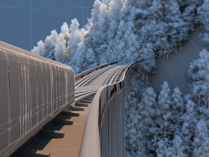 Mountain railway Model 3D