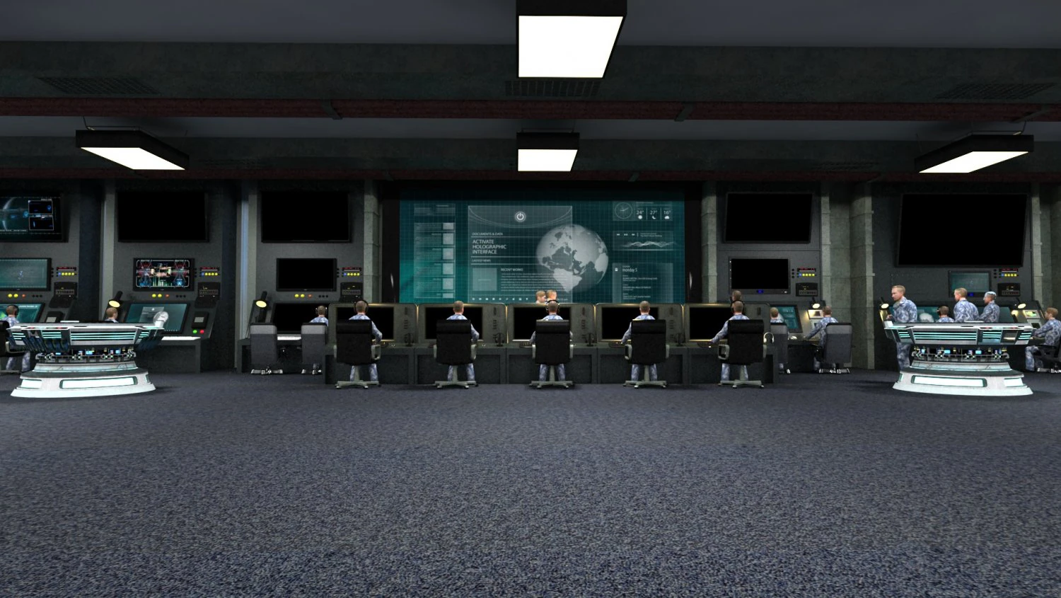 지휘센터 3D 모델 .c4d .max .obj .3ds .fbx .stl .blend 