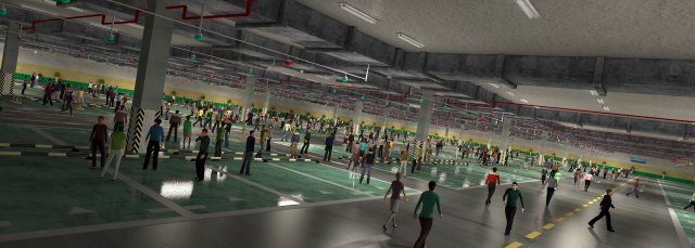 Underground parking lot 3D Модель .c4d .max .obj .3ds .fbx .stl .blend 