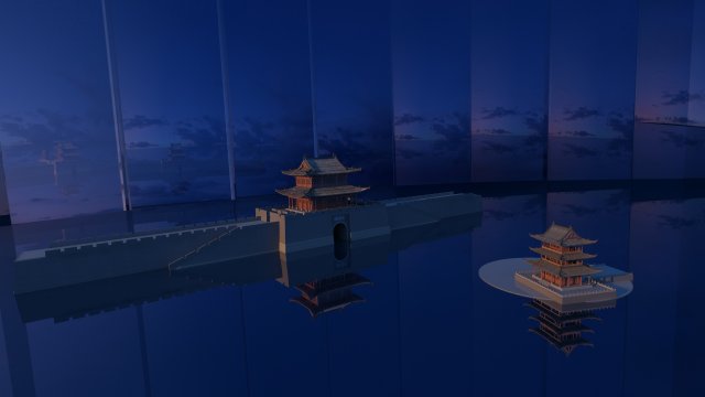 Gatehouse 3D Model .c4d .max .obj .3ds .fbx .stl .blend 
