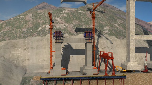 Bridge construction site Modelo 3D .c4d .max .obj .3ds .fbx .stl .blend 