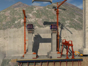 Sitio de construcci&oacute;n del puente Modelo 3D