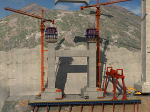 Bridge construction site Modelo 3D