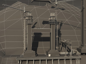 Bridge construction site Modelo 3D