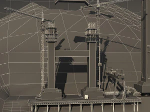 Bridge construction site 3D Model