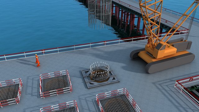 Build bridge 3D Model .c4d .max .obj .3ds .fbx .stl .blend 