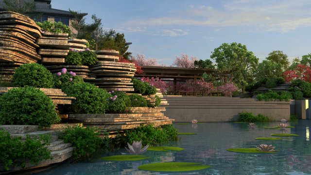 Landscape architecture 3D मॉडल .c4d .max .obj .3ds .fbx .stl .blend 