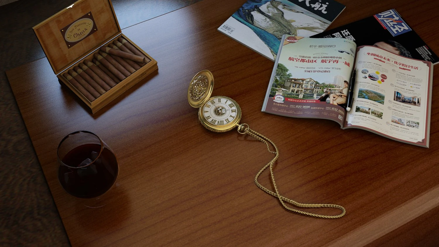 Pocket Watch 3D Model .c4d .max .obj .3ds .fbx .stl .blend 