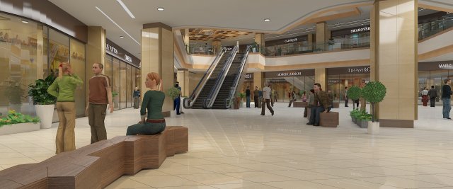 Shopping mall 3D मॉडल .c4d .max .obj .3ds .fbx .stl .blend 