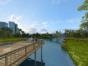 Permukaan sungai Model 3D