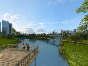 Permukaan sungai Model 3D