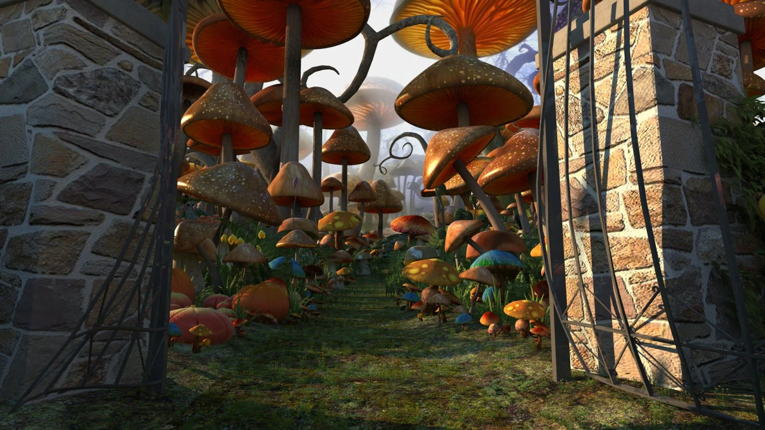 Mushroom City 3D Model .c4d .max .obj .3ds .fbx .stl .blend 