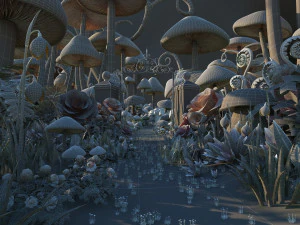 Mushroom City 3D Model