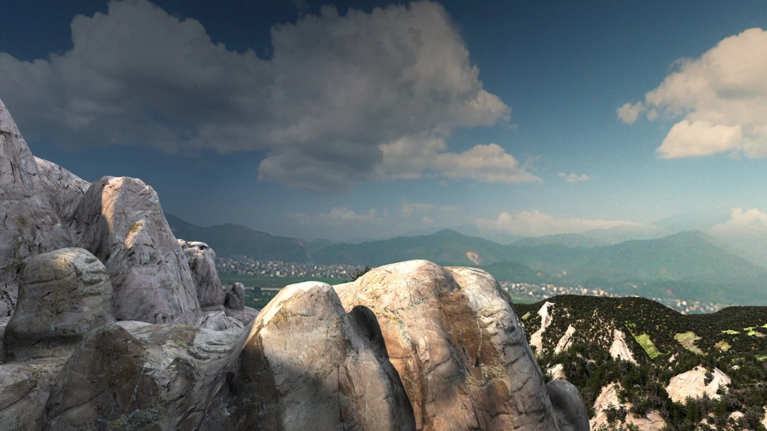 Mountain village 3D Model .c4d .max .obj .3ds .fbx .stl .blend 