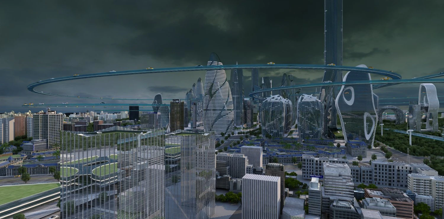 Science and technology city 3D Model .c4d .max .obj .3ds .fbx .stl .blend 
