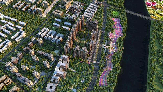 Urban architecture 3D Модель .c4d .max .obj .3ds .fbx .stl .blend