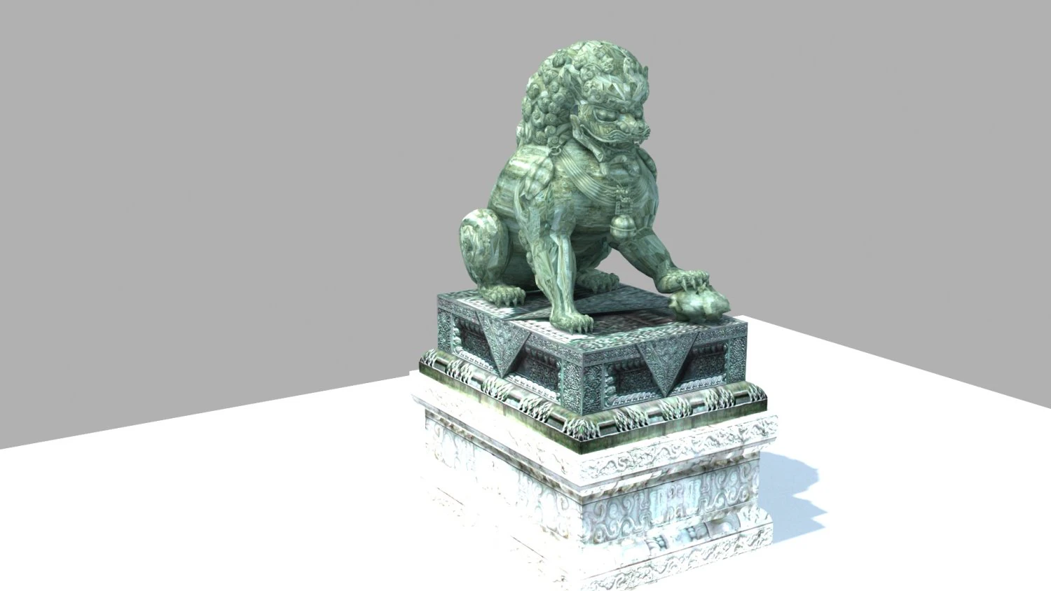 Stone lion 3D Model .c4d .max .obj .3ds .fbx .stl .blend 