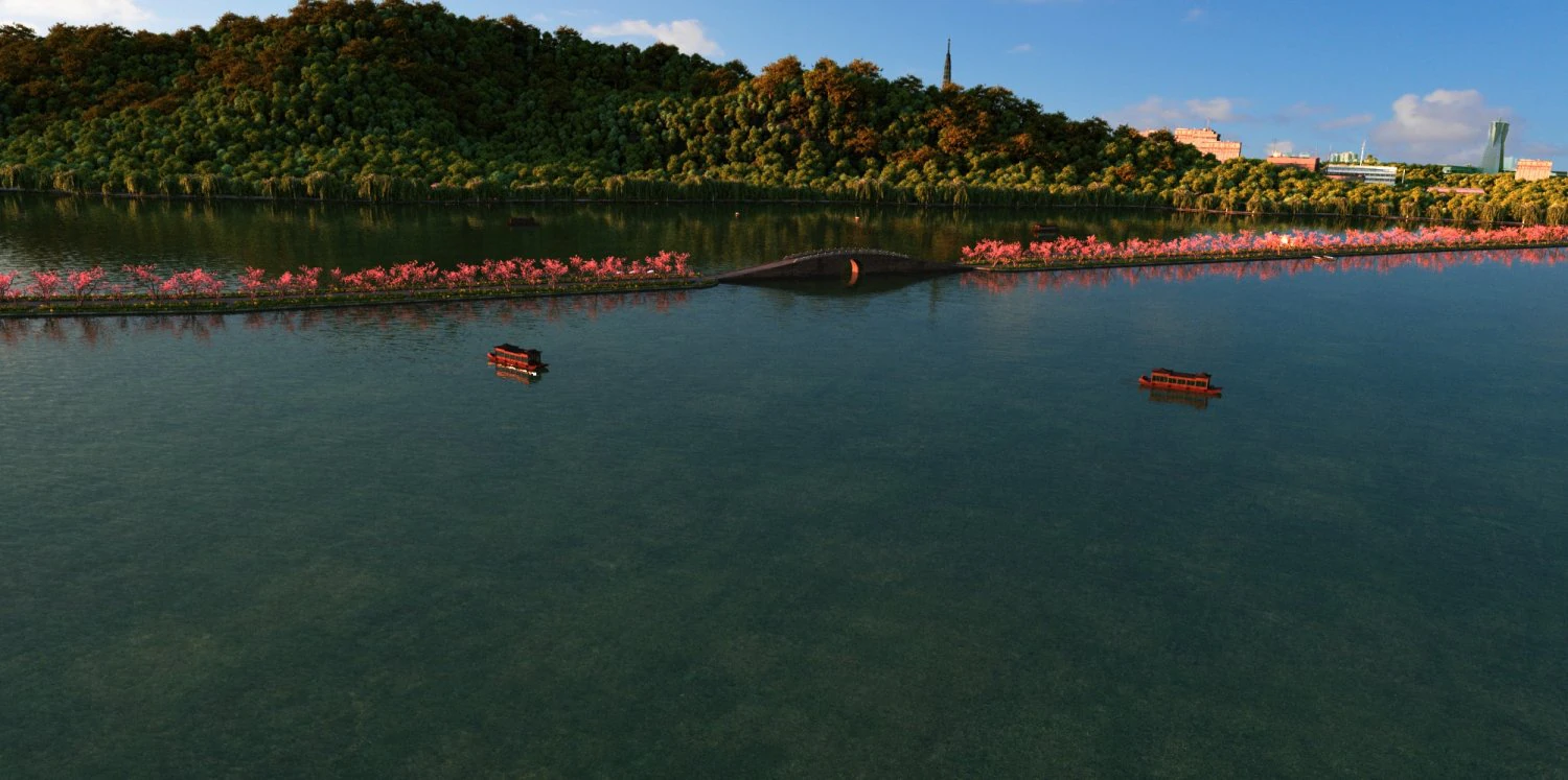 West Lake 3D Model .c4d .max .obj .3ds .fbx .stl .blend 