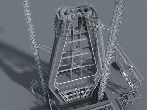 Bridge construction site 3D Model