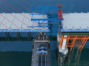 Brückenbaustelle 3D Modell