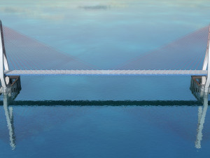 Bridge construction site Modello 3D