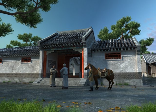 Ancient building 3D Model .c4d .max .obj .3ds .fbx .stl .blend 