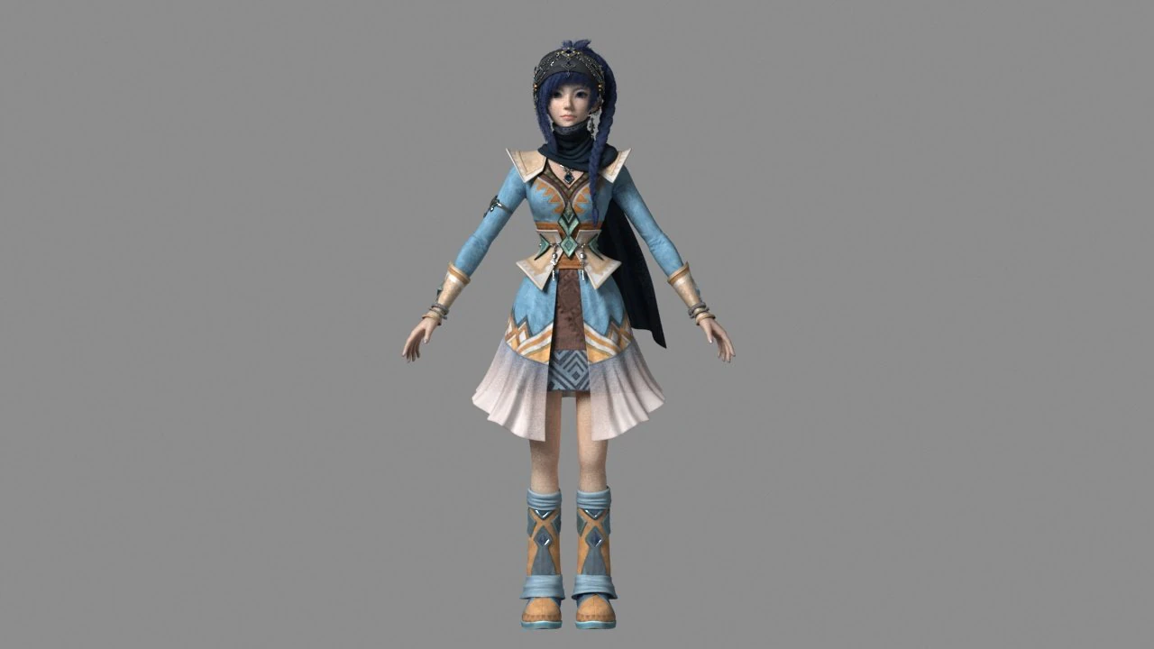 Girl 3D Model .c4d .max .obj .3ds .fbx .stl .blend 