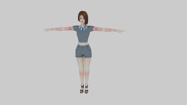 Girl 3D Model .c4d .max .obj .3ds .fbx .stl .blend 