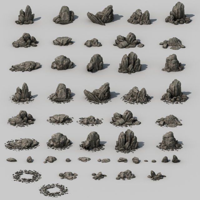 Rock 3D 模型 .c4d .max .obj .3ds .fbx .stl .blend 