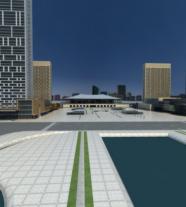 Railway station Model 3D .c4d .max .obj .3ds .fbx .stl .blend 