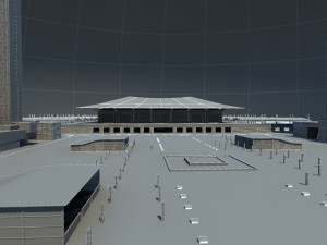 Railway station Model 3D