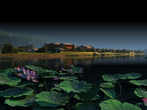 Lotus pond Model 3D
