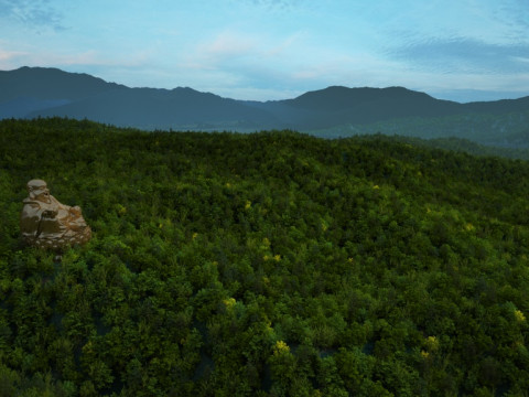 Buddha in the mountain 3D-Modell