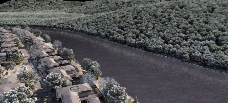 Mountain village winter 3D Modell .c4d .max .obj .3ds .fbx .stl .blend 
