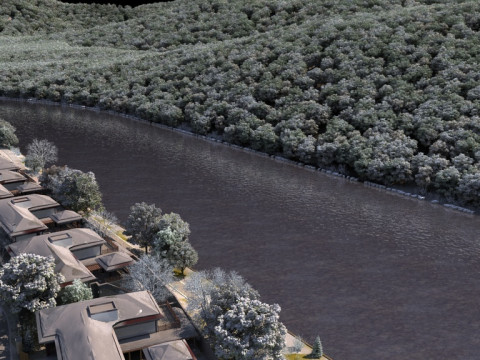 Mountain village winter 3D Model