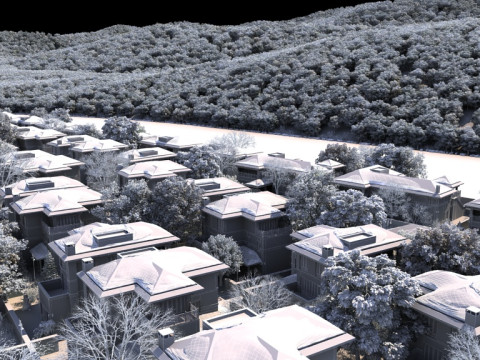 Mountain village winter 3D Modell