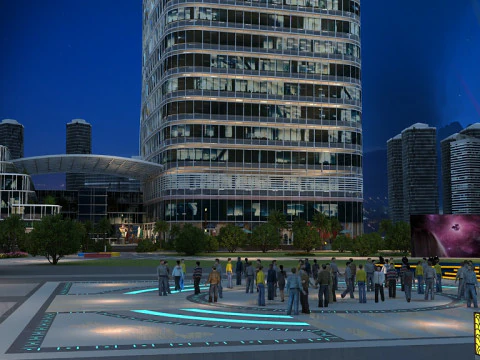 Plaza 3D Model