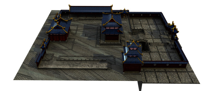Ancient building Model 3D .c4d .max .obj .3ds .fbx .stl .blend 