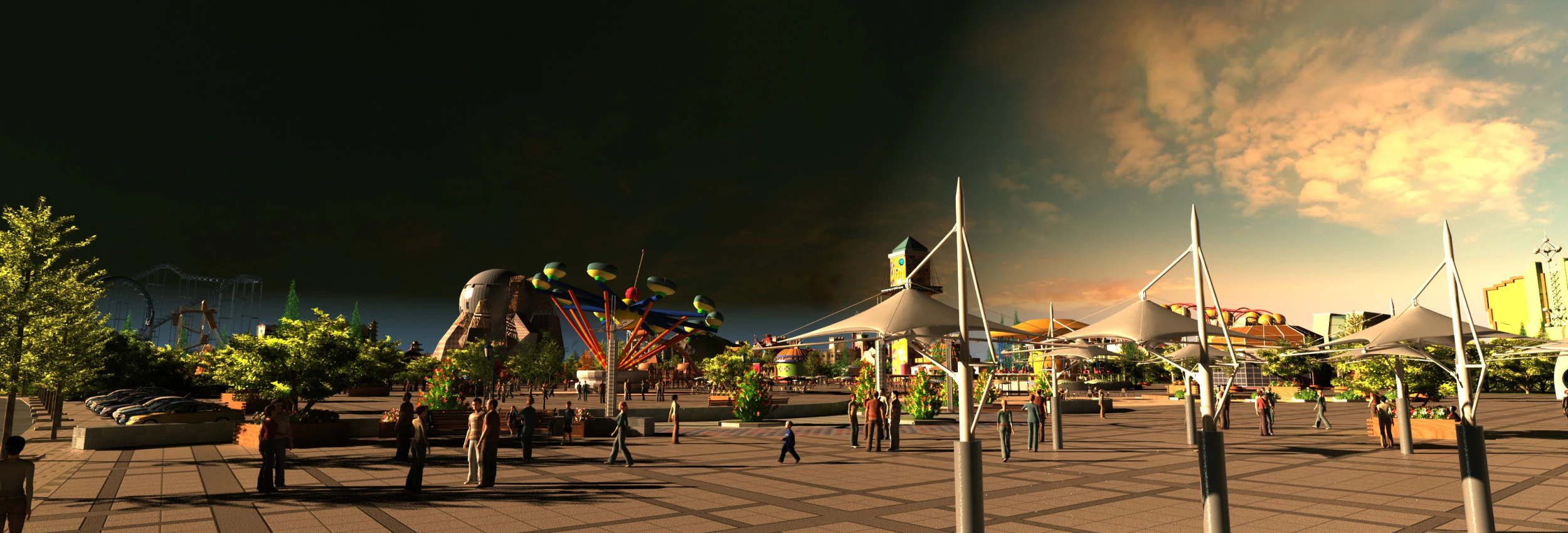 Amusement park 3D Model .c4d .max .obj .3ds .fbx .stl .blend 