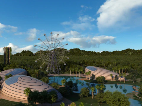 Gr&uuml;nes Geb&auml;ude 3D Modell