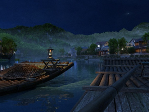 Lakeside night view 3Dモデル