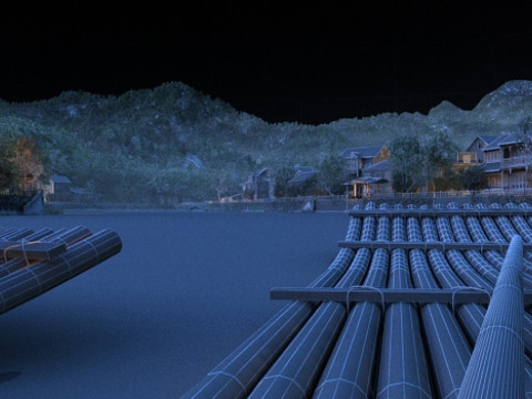Lakeside night view 3Dモデル