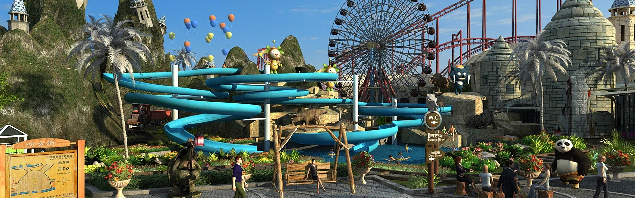 Amusement park 3D Model .c4d .max .obj .3ds .fbx .stl .blend 