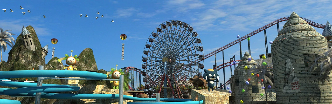 Amusement park 3D Model .c4d .max .obj .3ds .fbx .stl .blend 