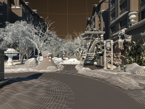 Snow scene 3D Model