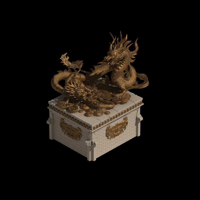 Dragon Sculpture 3D 모델 .c4d .max .obj .3ds .fbx .stl .blend