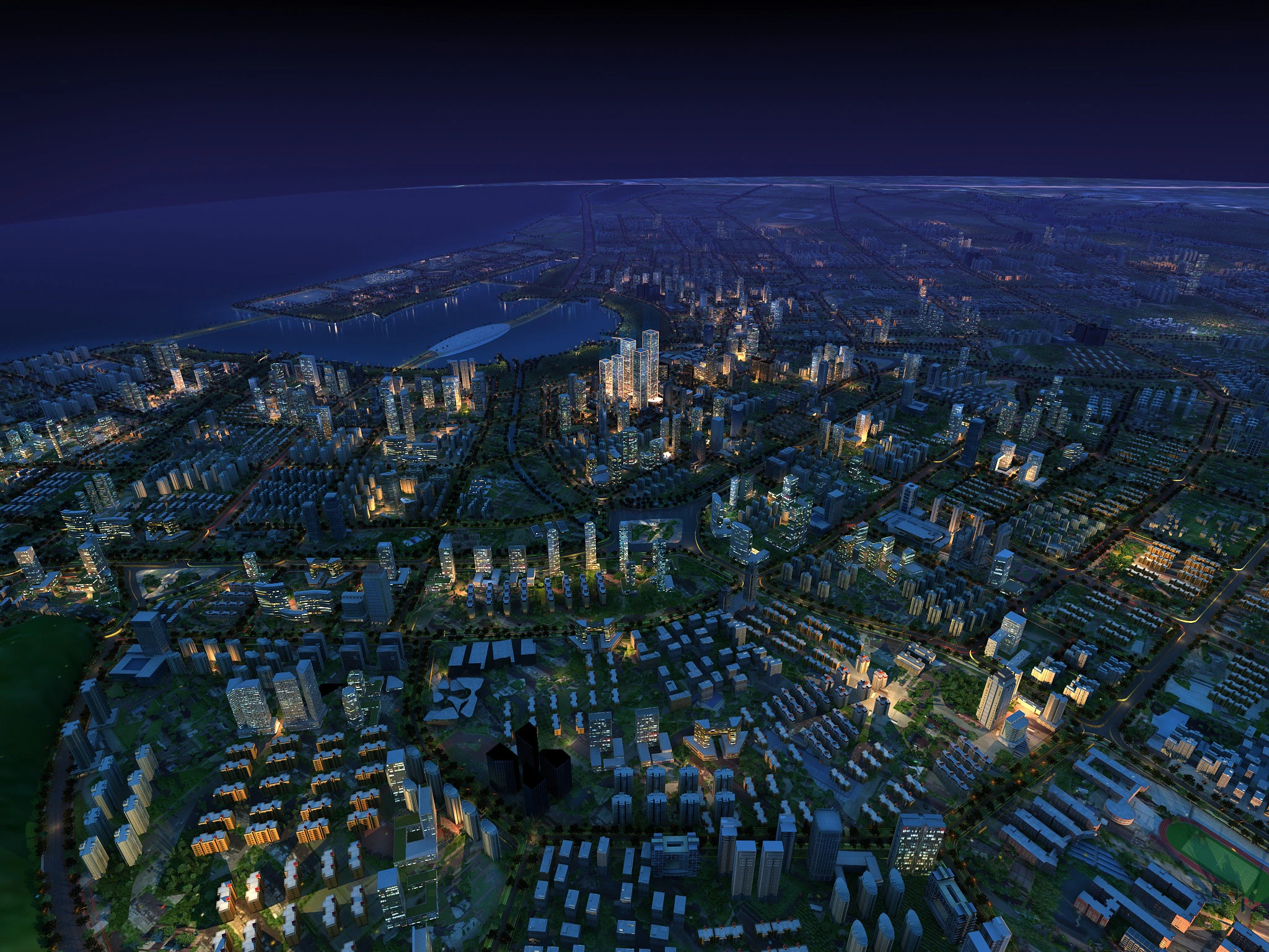 Coastal cities 3D Model .c4d .max .obj .3ds .fbx .stl .blend 