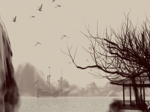 Ink painting 3D-Modell